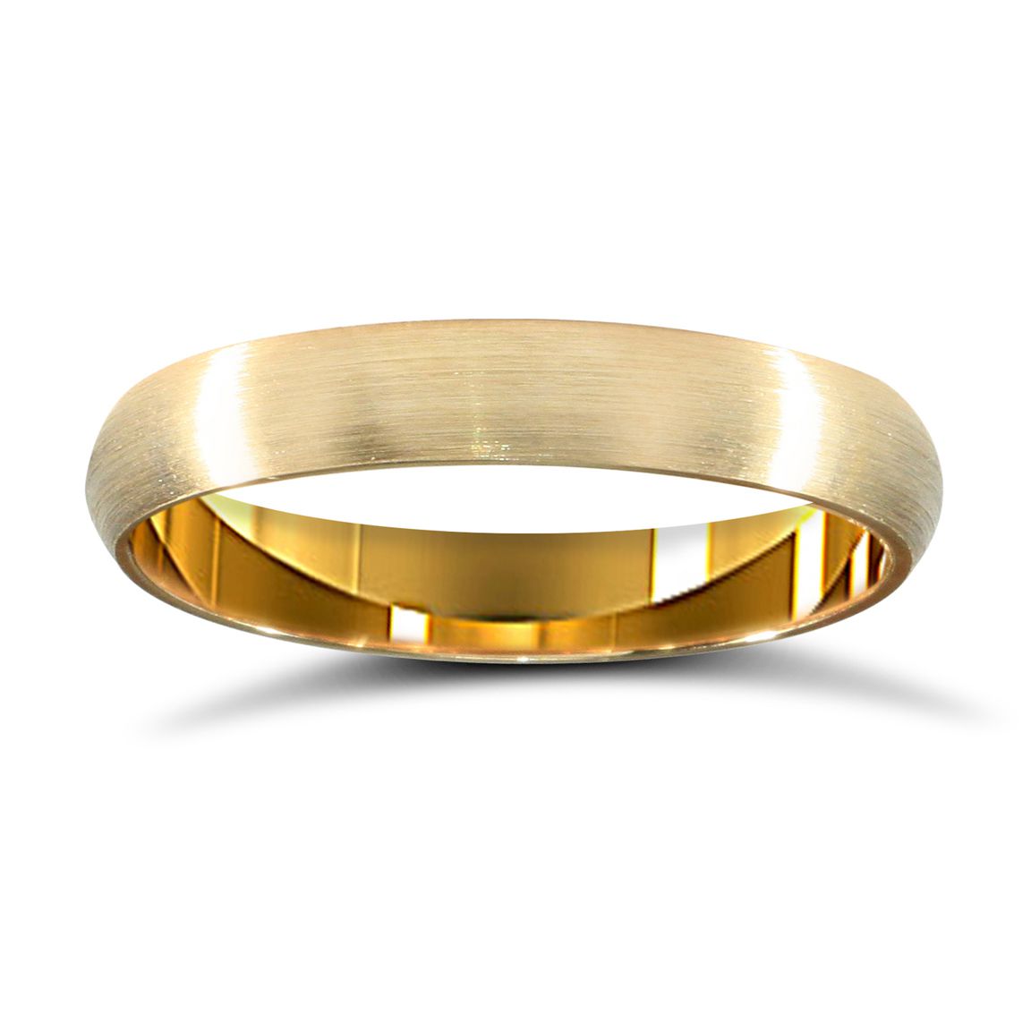 22ct Yellow Gold Standard Weight 3mm Court Profile Satin Wedding Ring