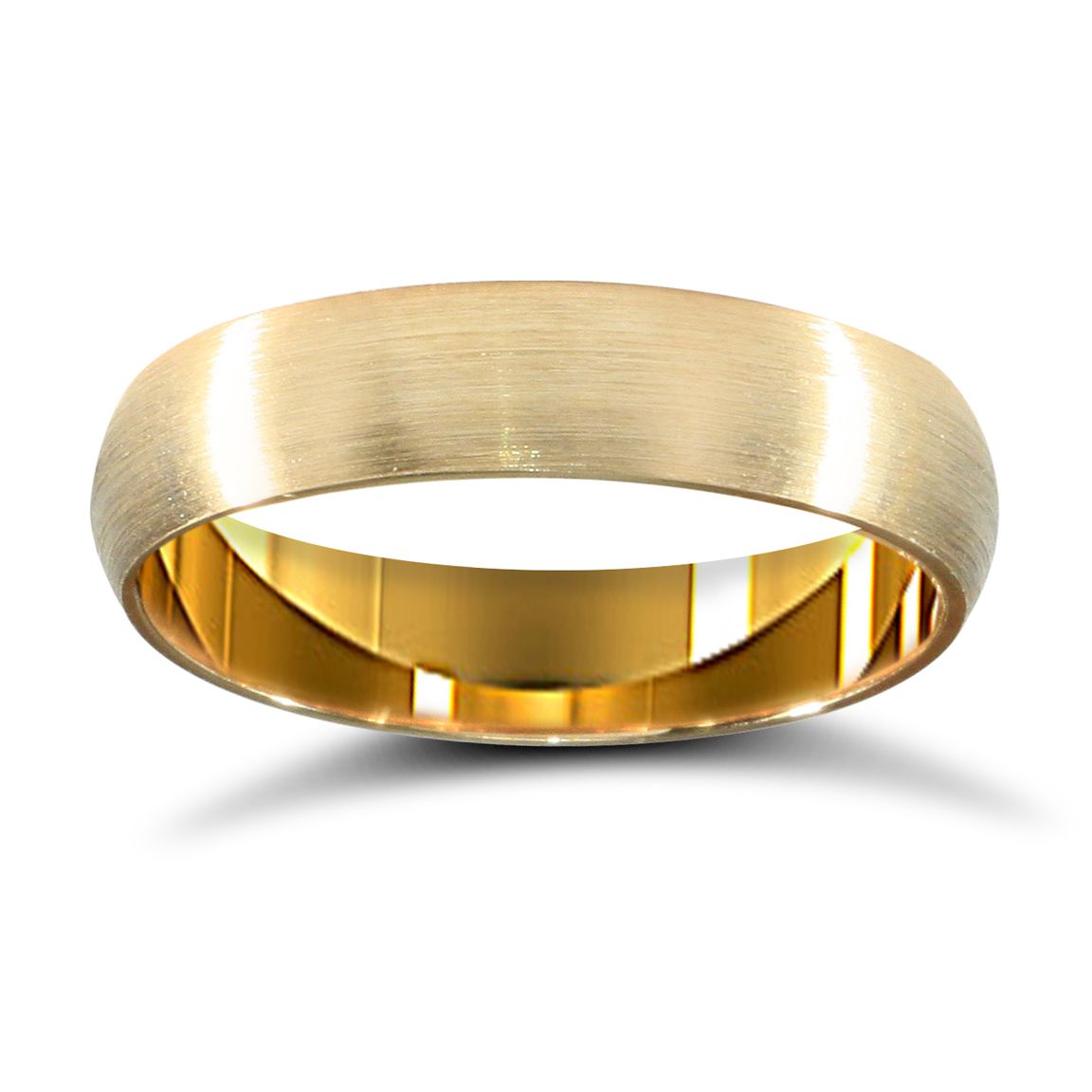 22ct Yellow Gold Standard Weight 4mm Court Profile Satin Wedding Ring
