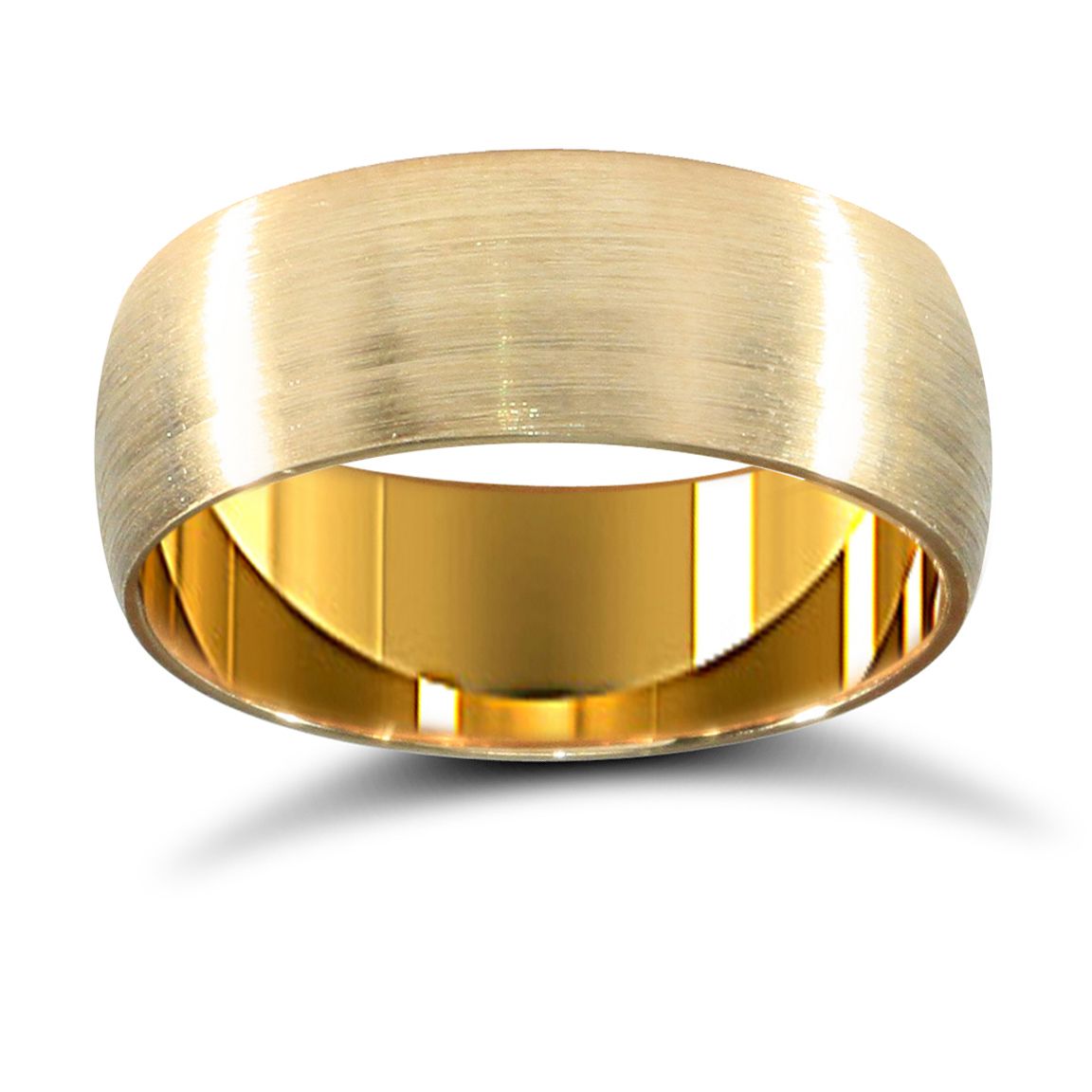 22ct Yellow Gold Standard Weight 7mm Court Profile Satin Wedding Ring