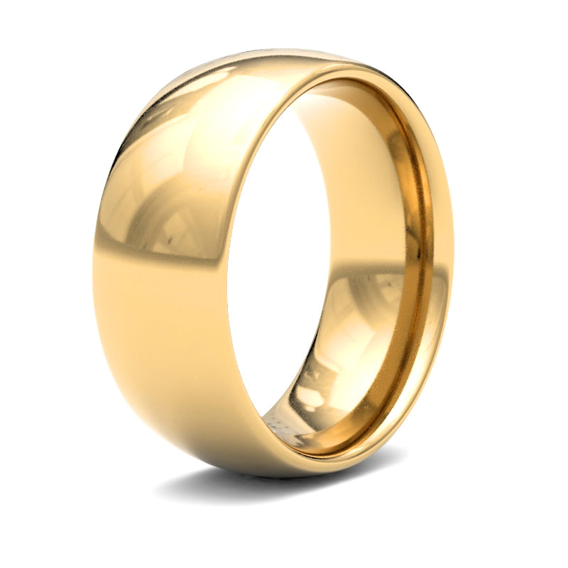 22ct Yellow Gold Standard Weight 8mm Court Profile Mirror Finish Wedding Ring