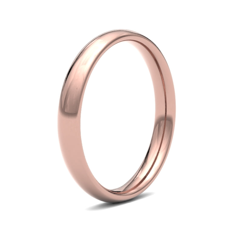 WCT9R3() | 9ct Rose Gold Standard Weight Court Profile Finish Wedding Ring