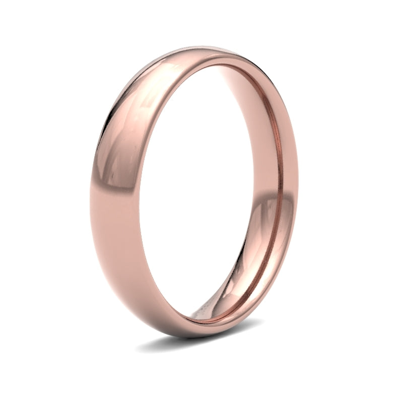WCT9R4() | 9ct Rose Gold Standard Weight Court Profile Finish Wedding Ring