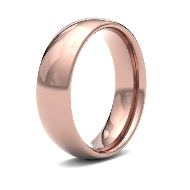 WCT9R6() | 9ct Rose Gold Standard Weight Court Profile Finish Wedding Ring