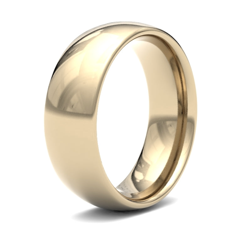 9ct Yellow Gold Standard Weight Court Profile Mirror Finish Wedding Ring