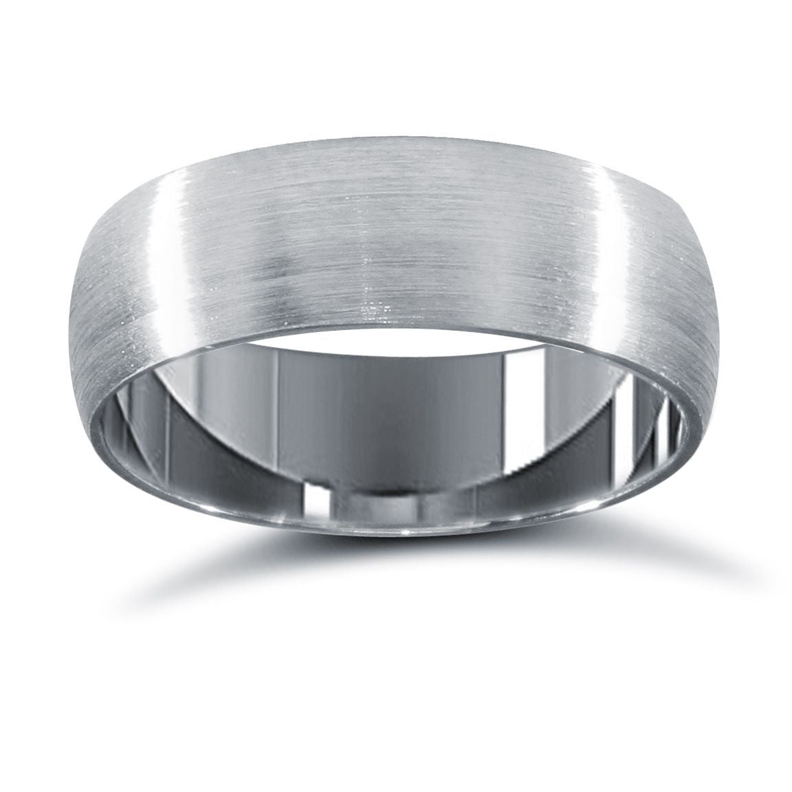 Platinum Premium Weight Court Profile Satin Wedding Ring