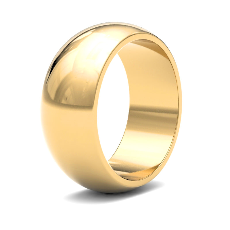 22ct Yellow Gold Standard Weight 8mm D Shaped Profile Mirror Finish Wedding Ring