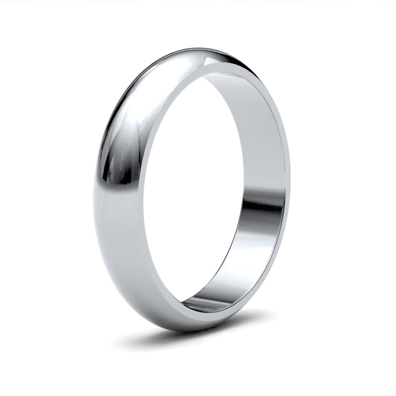 WDS9W4() | 9ct White Gold Standard Weight D-Shape Profile Finish Wedding Ring