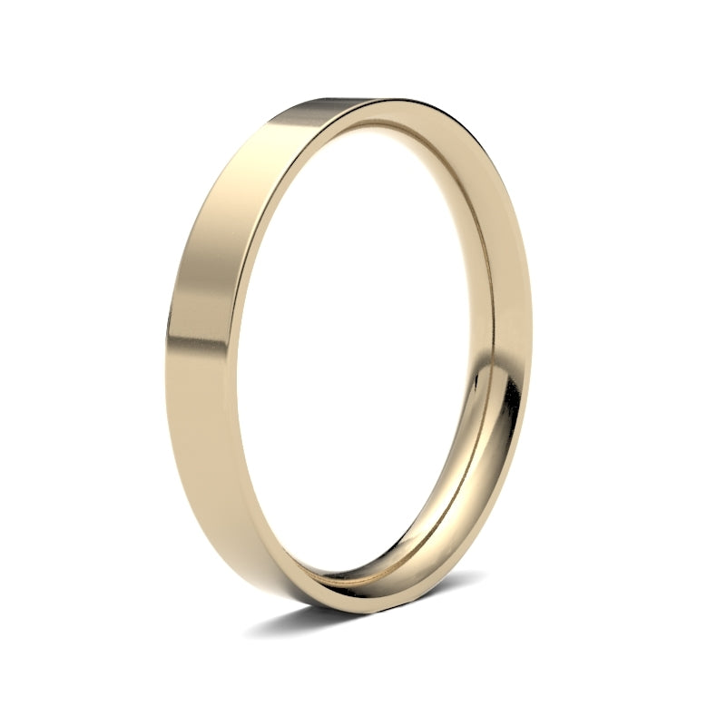 WFC18Y3() | 18ct Yellow Gold Standard Weight Flat Court Profile Finish Wedding Ring
