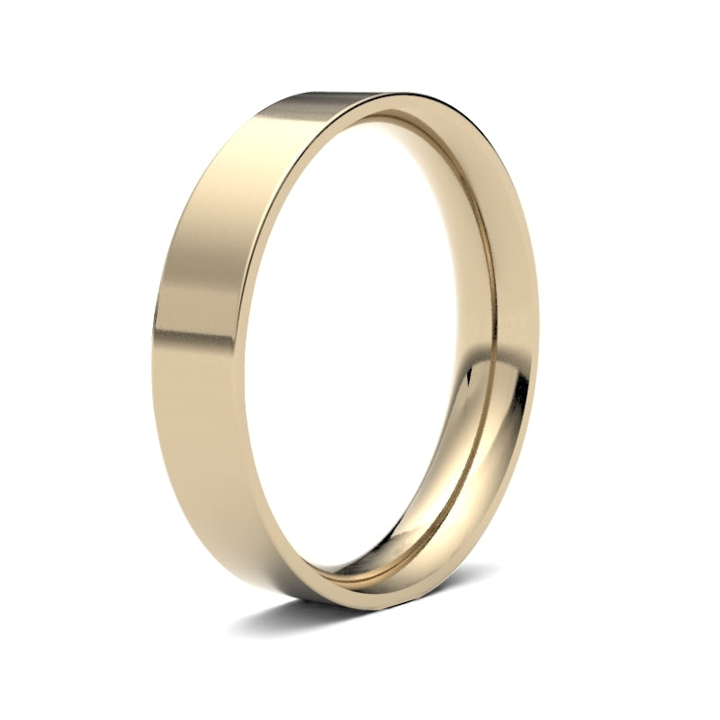 WFC18Y4() | 18ct Yellow Gold Standard Weight Flat Court Profile Finish Wedding Ring