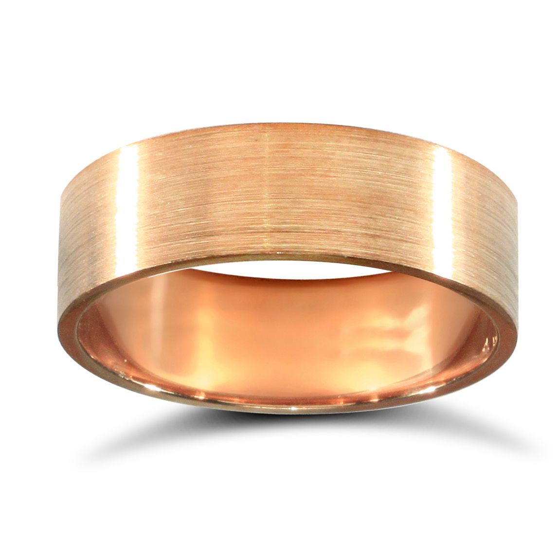 9ct Rose Gold Premium Weight Flat Court Profile Satin Wedding Ring