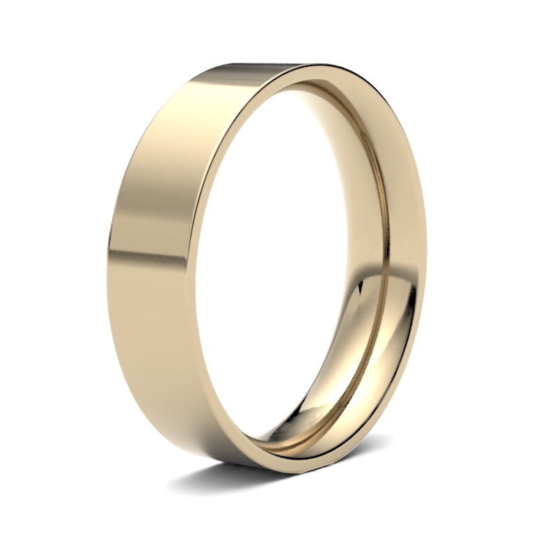 WFC9Y5() | 9ct Yellow Gold Standard Weight Flat Court Profile Finish Wedding Ring