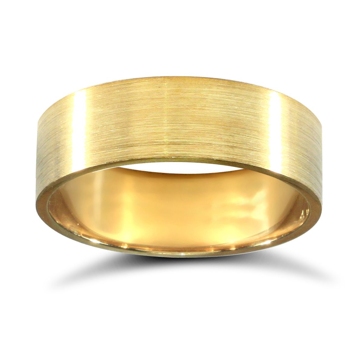 9ct Yellow Gold Premium Weight Flat Court Profile Satin Wedding Ring