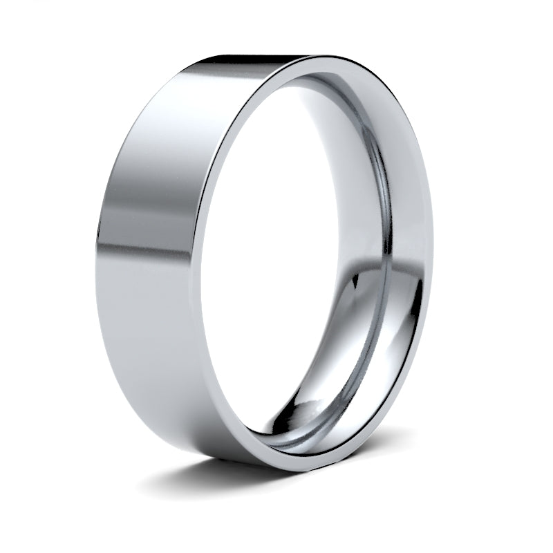 WFCPD6() | Palladium Standard Weight Flat Court Profile Finish Wedding Ring