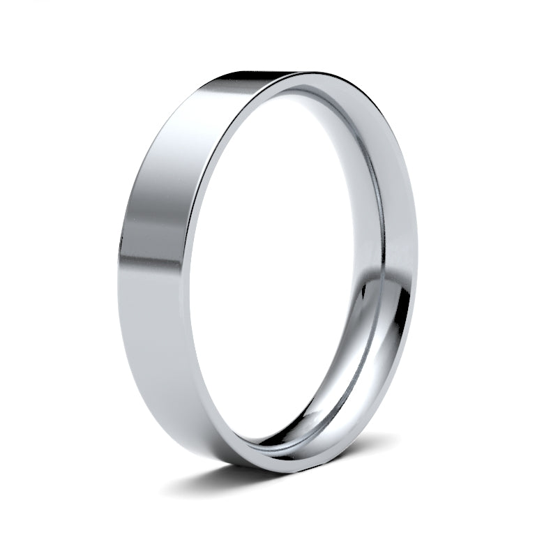 WFCPL4() | Platinum Standard Weight Flat Court Profile Finish Wedding Ring