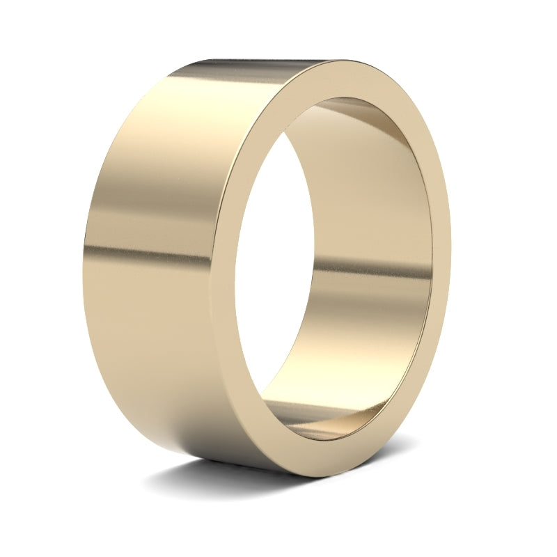 9ct Yellow Gold Standard Weight Flat Profile Mirror Finish Wedding Ring