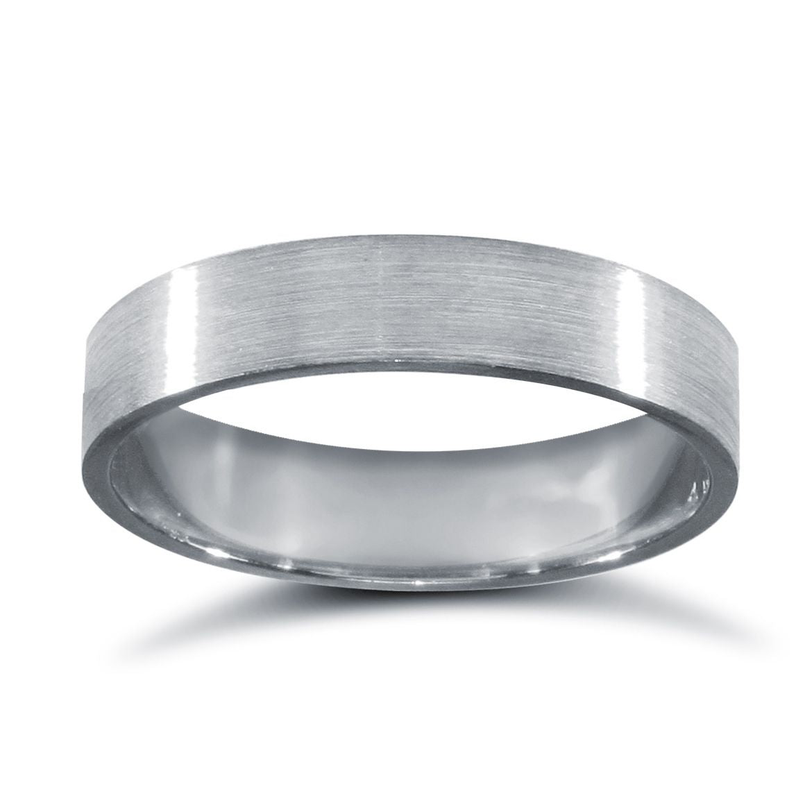Platinum Standard Weight Flat Profile Satin Wedding Ring