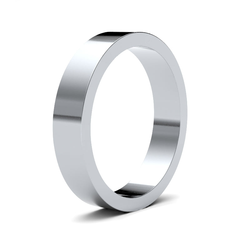 Platinum Standard Weight Flat Profile Mirror Finish Wedding Ring