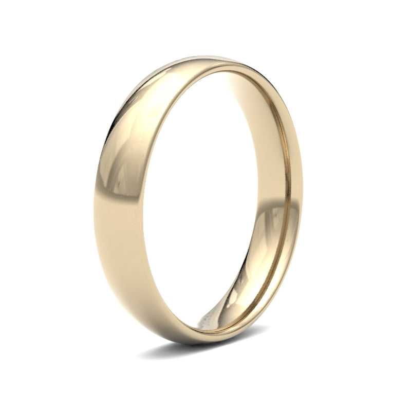 WLCT9Y4() | 9ct Yellow Gold 4mm Lightweight Court Profile Mirror Finish Wedding Ring
