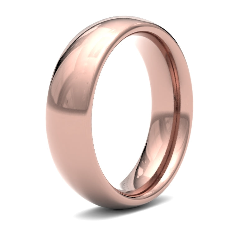 WPCT18R6() | 18ct Rose Gold Premium Weight Court Profile Finish Wedding Ring