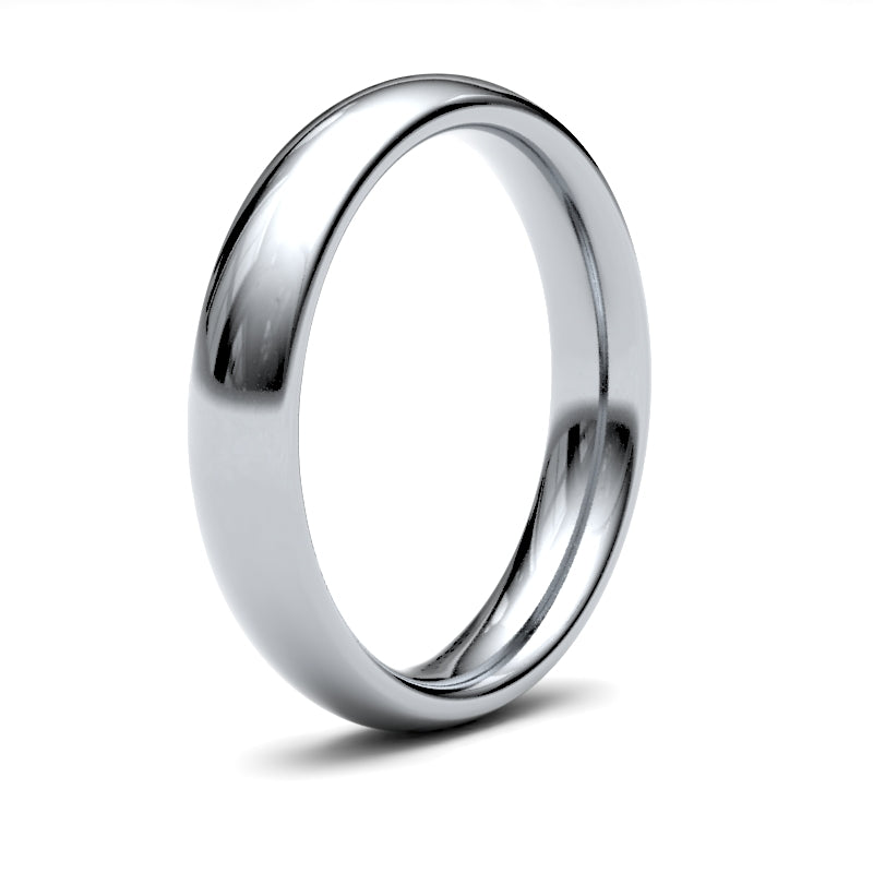 WPCT18W4() | 18ct White Gold Premium Weight Court Profile Finish Wedding Ring