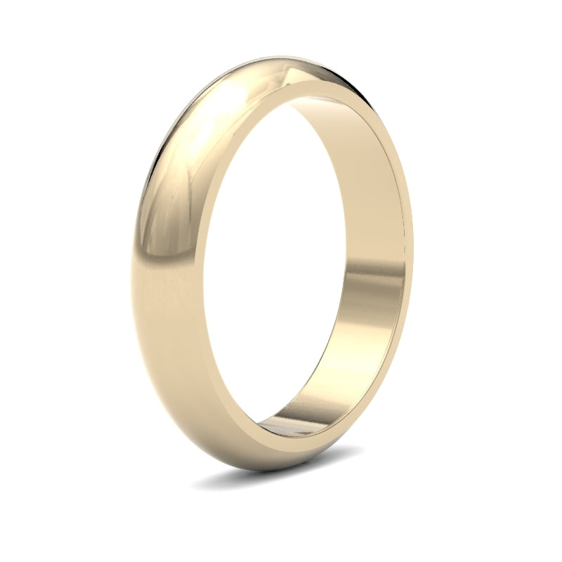 WPDS18Y4() | 18ct Yellow Gold Premium Weight D-Shape Profile Finish Wedding Ring
