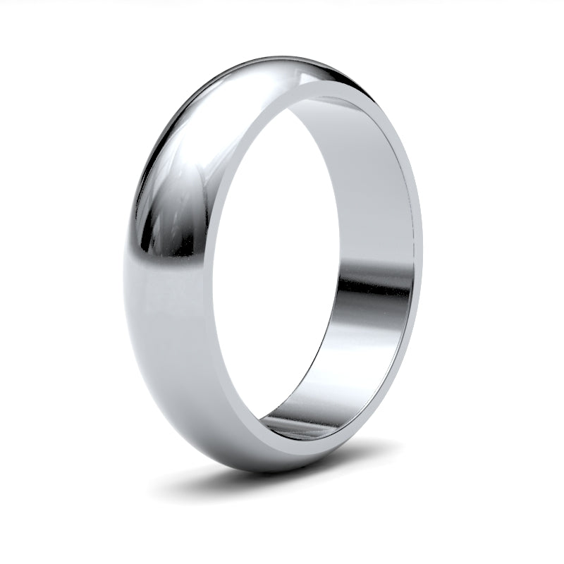 WPDS9W5() | 9ct White Gold Premium Weight D-Shape Profile Finish Wedding Ring