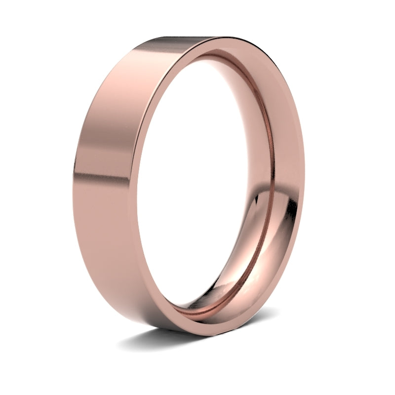 WPFC9R5() | 9ct Rose Gold Premium Weight Flat Court Profile Finish Wedding Ring