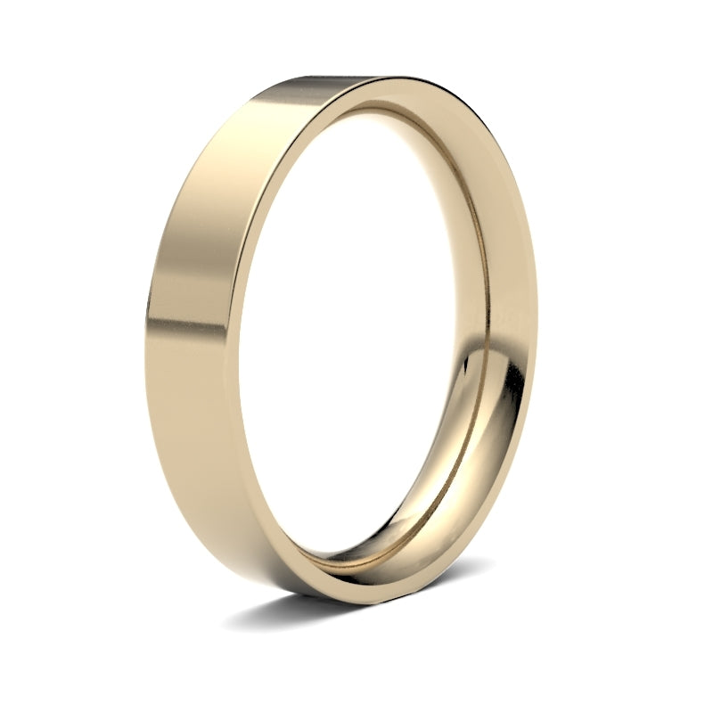 WPFC9Y4() | 9ct Yellow Gold Premium Weight Flat Court Profile Finish Wedding Ring