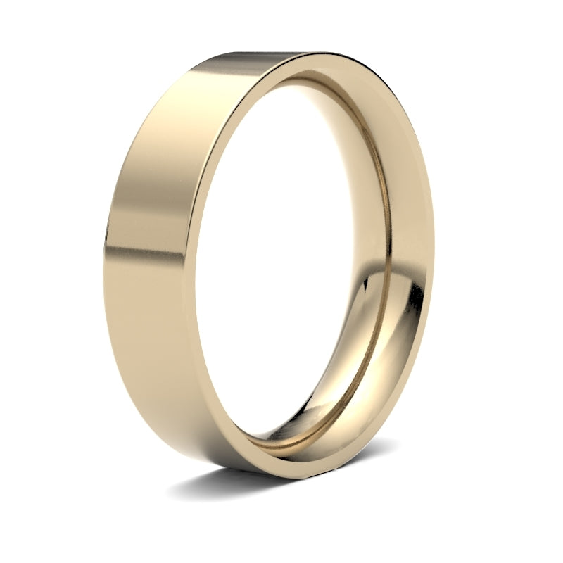 WPFC9Y5() | 9ct Yellow Gold Premium Weight Flat Court Profile Finish Wedding Ring