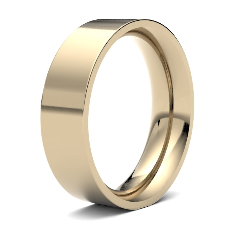 WPFC9Y6() | 9ct Yellow Gold Premium Weight Flat Court Profile Finish Wedding Ring