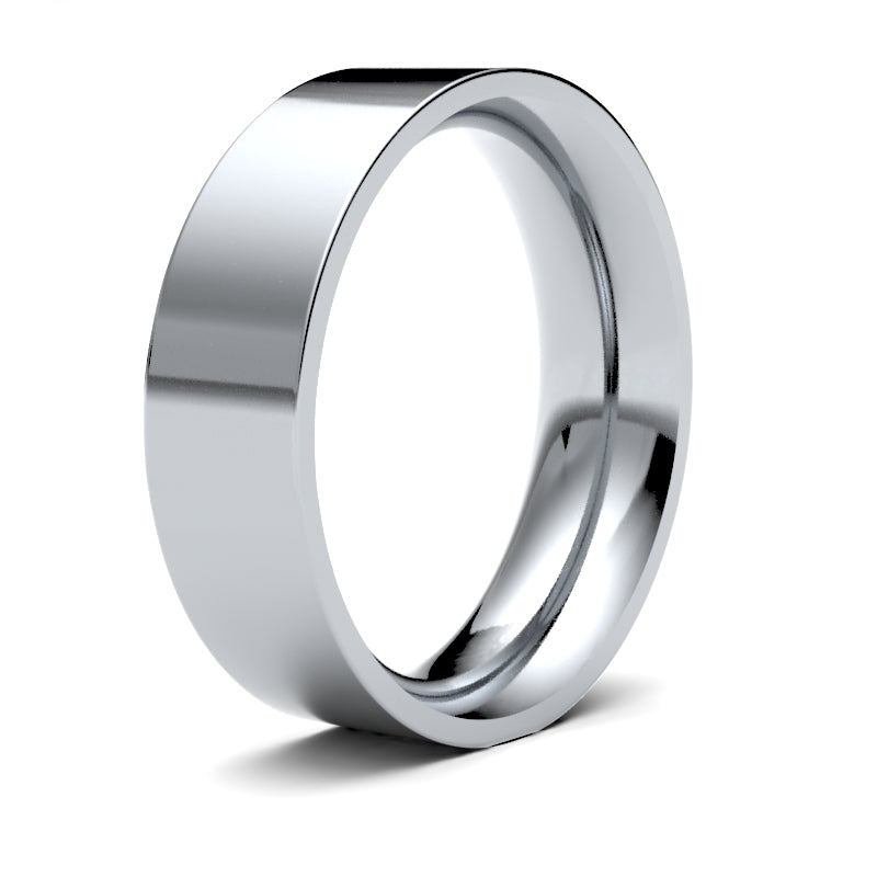 WPFCPL6() | Platinum Premium Weight Flat Court Profile Finish Wedding Ring