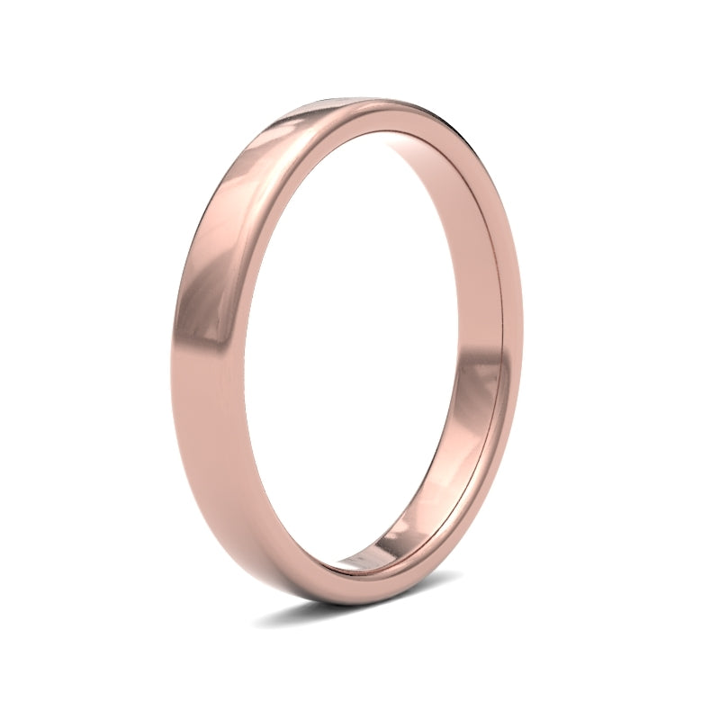WSC18R3() | 18ct Rose Gold Standard Weight Court Profile Finish Wedding Ring