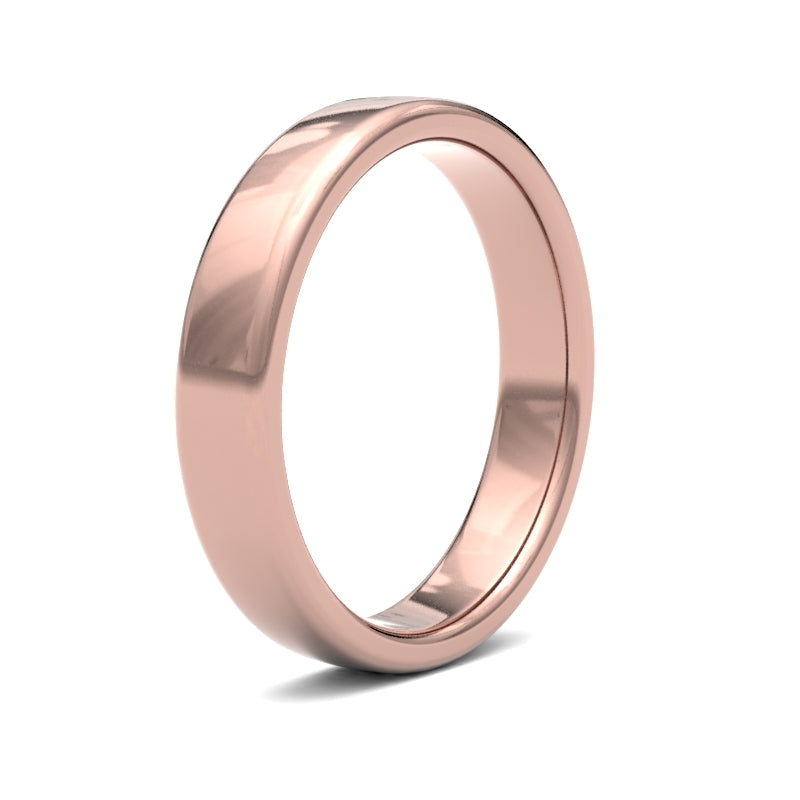 WSC18R4() | 18ct Rose Gold Standard Weight Court Profile Finish Wedding Ring