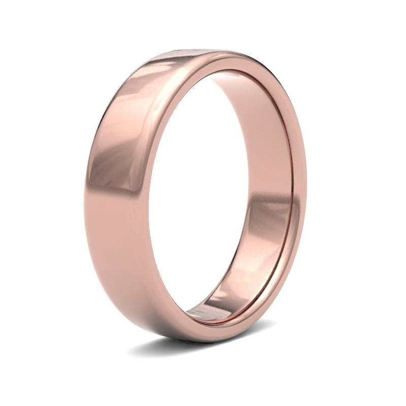 WSC18R5() | 18ct Rose Gold Standard Weight Court Profile Finish Wedding Ring