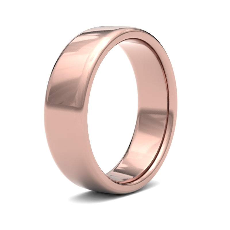 WSC18R6() | 18ct Rose Gold Standard Weight Court Profile Finish Wedding Ring