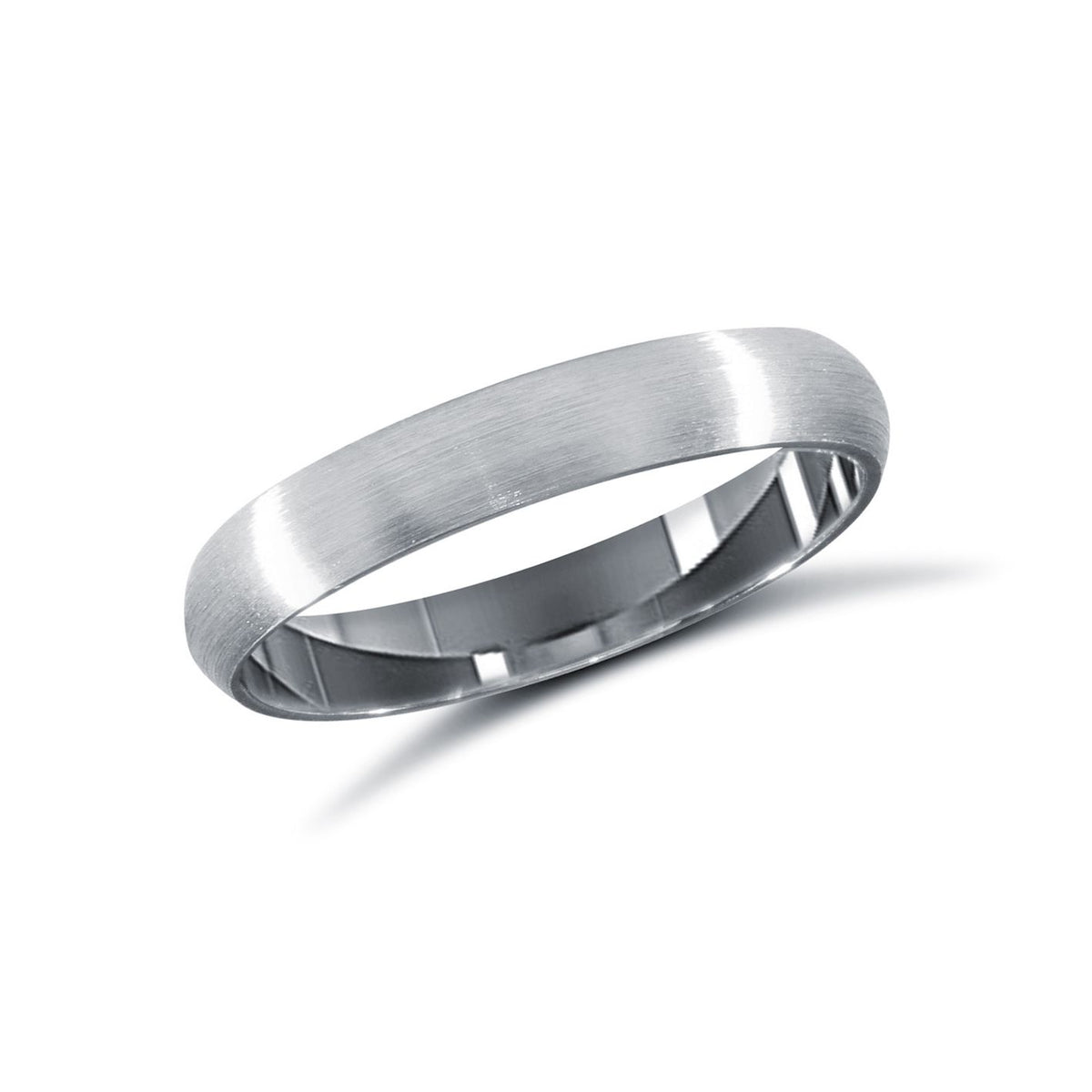 18ct White Gold Standard Weight Court Profile Satin Wedding Ring