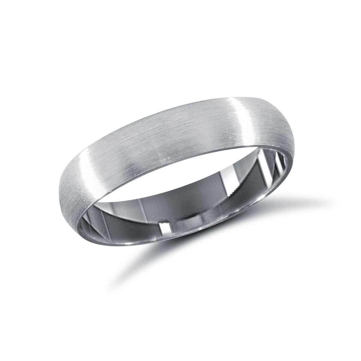 18ct White Gold Standard Weight Court Profile Satin Wedding Ring