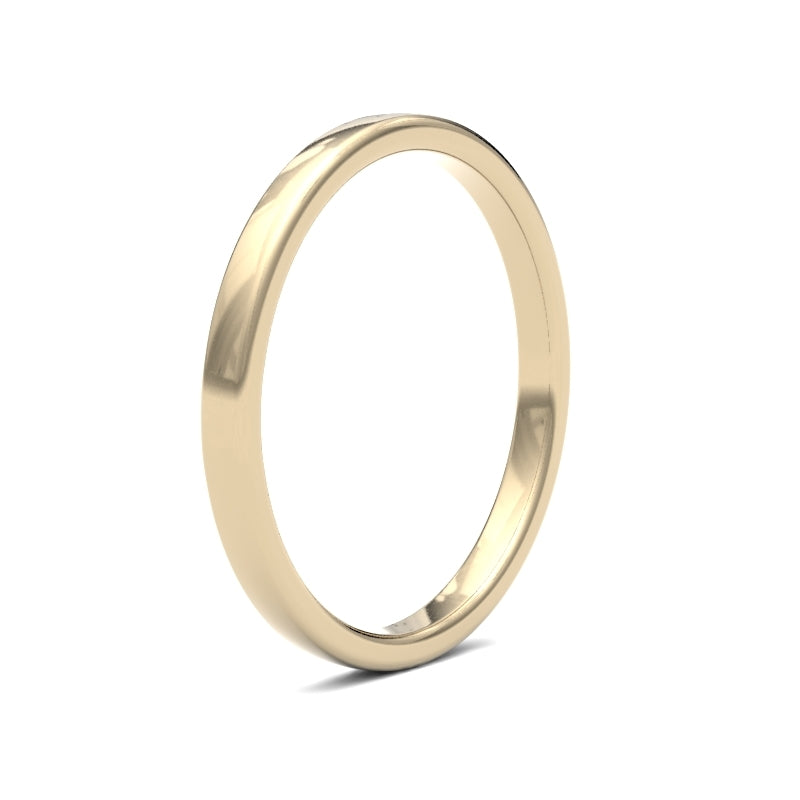 18ct Yellow Gold Standard Weight Court Profile Mirror Finish Wedding Ring