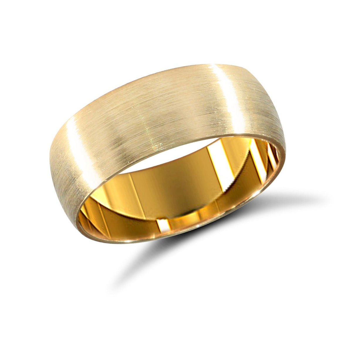 18ct Yellow Gold Standard Weight Court Profile Satin Wedding Ring
