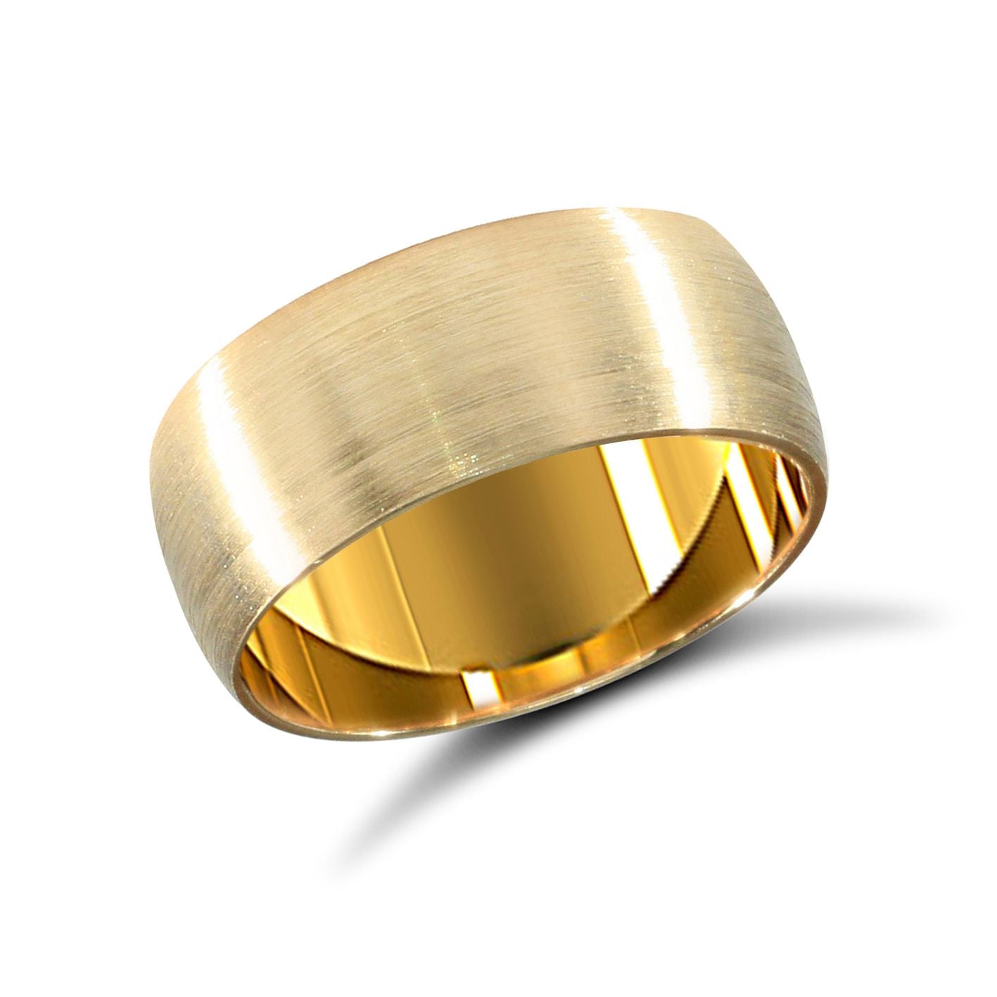 18ct Yellow Gold Standard Weight Court Profile Satin Wedding Ring