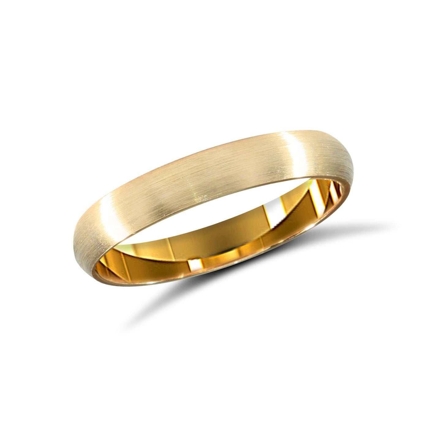 22ct Yellow Gold Standard Weight 3mm Soft Court Profile Satin Wedding Ring
