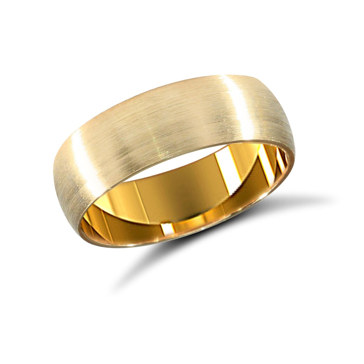 22ct Yellow Gold Standard Weight 6mm Soft Court Profile Satin Wedding Ring