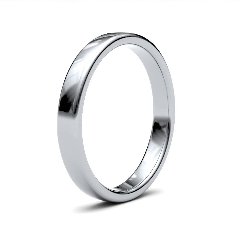 WSC9W3() | 9ct White Gold Standard Weight Court Profile Finish Wedding Ring