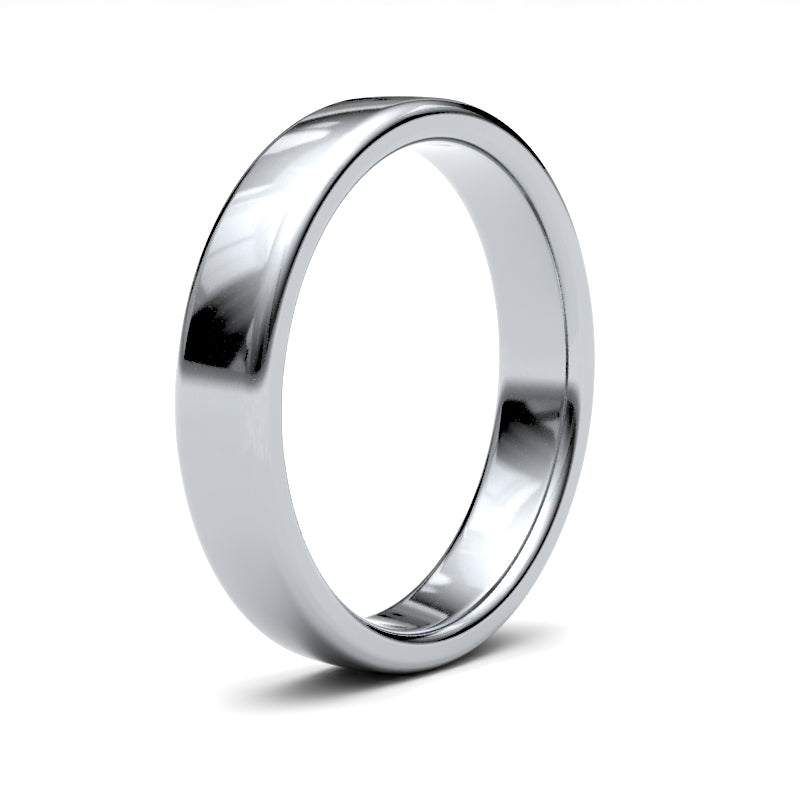 WSC9W4() | 9ct White Gold Standard Weight Court Profile Finish Wedding Ring