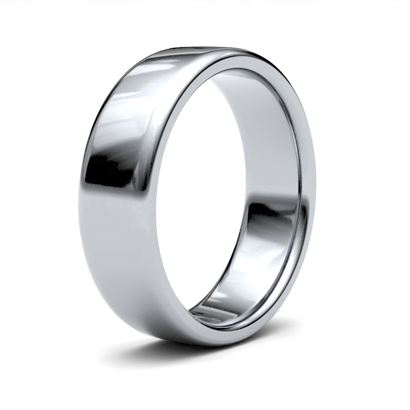 WSC9W6() | 9ct White Gold Standard Weight Court Profile Finish Wedding Ring