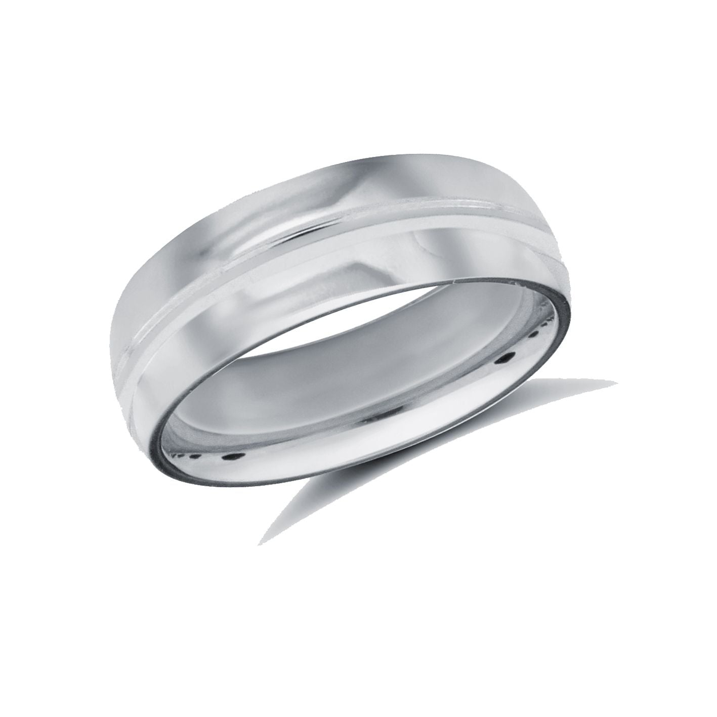 WSCPL6-05(F-Q) | Platinum Standard Weight Court Profile Centre Groove Wedding Ring