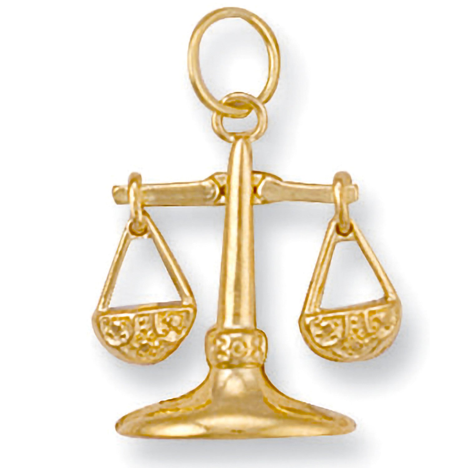 Yellow Gold Libra Zodiac Pendant - 9ct Gold