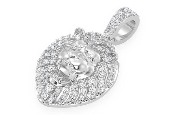 Erkals Jewellers Lion Head Pendant 18K Gold Diamond 0.50ctw