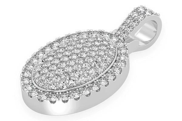 2.50ct Diamond Oval Pillow Double Layer Pendant 18K Solid Gold