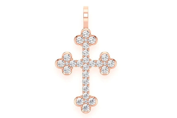 Pendentif diamant Selene Cross 0,85 ct en or massif 14 carats